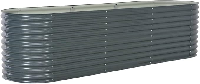 Garden Raised Bed PlanterGarden BedGalvanized Raised Garden BedPlanter Raised bedsGalvanized Planter126x31.5x31.9 Galvanized Steel Gray