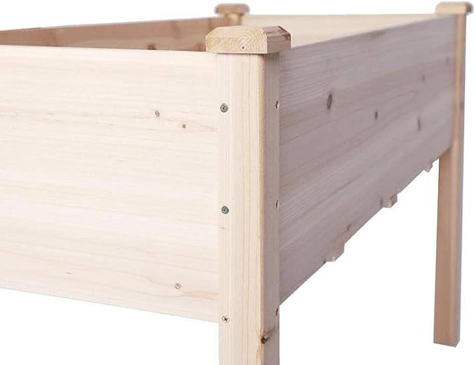 Raised Garden Bed Wood Patio Elevated Planter Box Kit with Stand for Outdoor Backyard Greenhouse