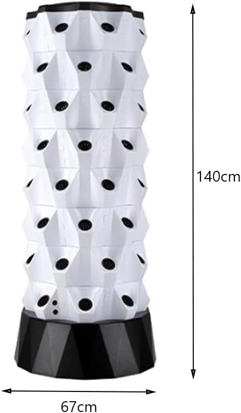 Garden Indoor Hydroponics Tower Vertical Garden Planter with LED Grow Light Water Circulation Cultivation Soilless Cultivation for Vegetable Fruit(8 Layers)