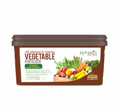HyR BRIX Organic Vegetable Fertilizer 1-1-8 (5 LBS) - The Perfect Slow Release All Purpose Fertilizer Designed to Feed Your Garden Shrubs and Trees All Season Long!