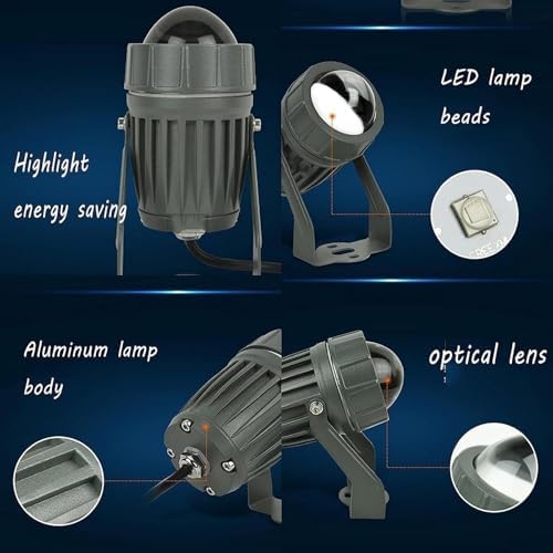 Outdoor LED Landscape Lights - IP65 Waterproof Narrow Beam Spotlight 180° Adjustable Bracket AC85-265V Wall Lamp Red Garden Lighting Energy Efficient LED Floodlight