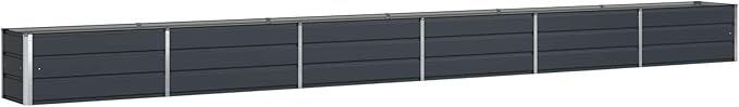Outdoor Metal Raised Garden Bed Steel Planter Box for Gardening Vegetables Fruits Flowers Easy Assembly 228.35 x 19.69 x 17.72 in Anthracite-836