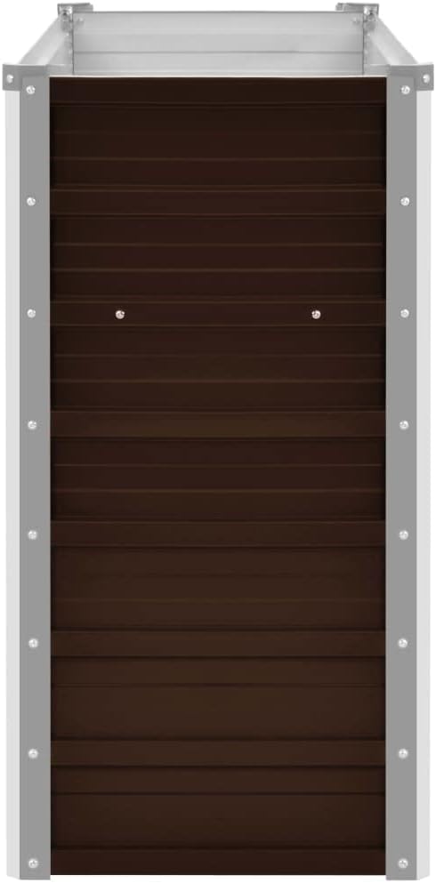 Garden PlanterOutdoor Plant BoxPatio Balcony Deck for Growing Flowers Vegetables Tomatoes and HerbsGarden Raised Bed Brown 39.4x15.7x30.3 Galvanized Steel