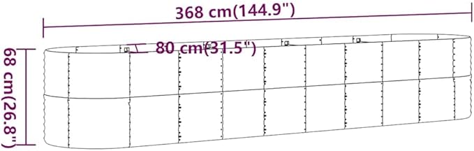 Large Oval Raised Garden Bed Anthracite 144.9x144.9x26.8 in Powder-Coated Steel Raised Planter for Patio Balcony or Yard