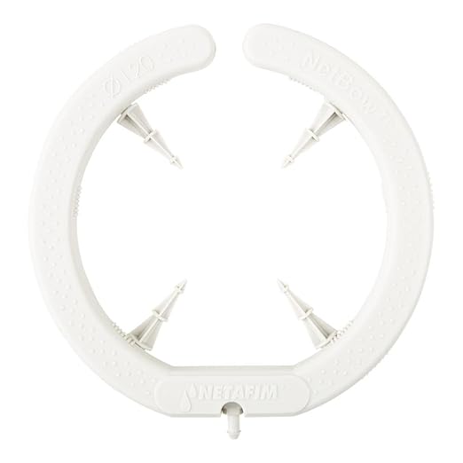 Netafim Netbow 5 4 Outlet Drip Irrigation Ring (20 PCS) - Multi Outlet Drip System Arc for Ideal Water Distribution | Barbed Connection &amp Foldable Legs | Great for Grow Containers (77470-000004)