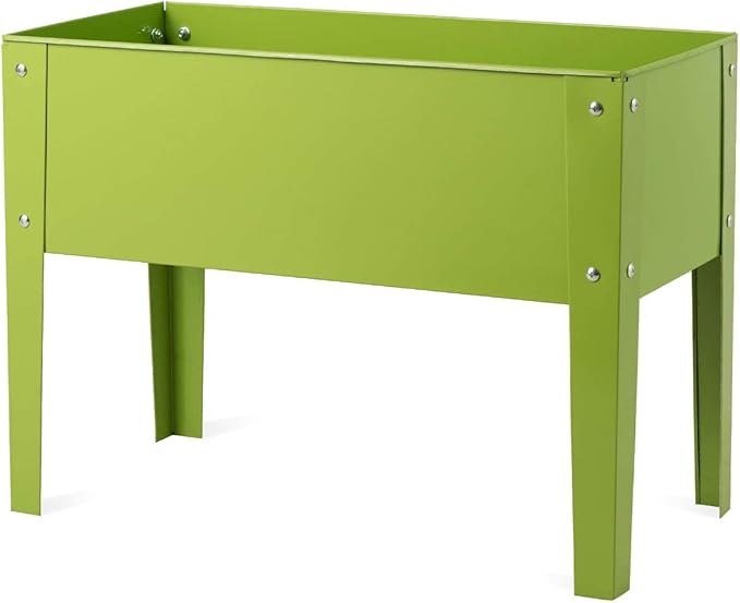 GRAFFY Raised Garden Bed Raised Planter Box with Legs Drainage Holes Planting Bed for Vegetable Flower Herb Planting Container for Grass Lawn Patio Backyard (25 x 13 x 18)