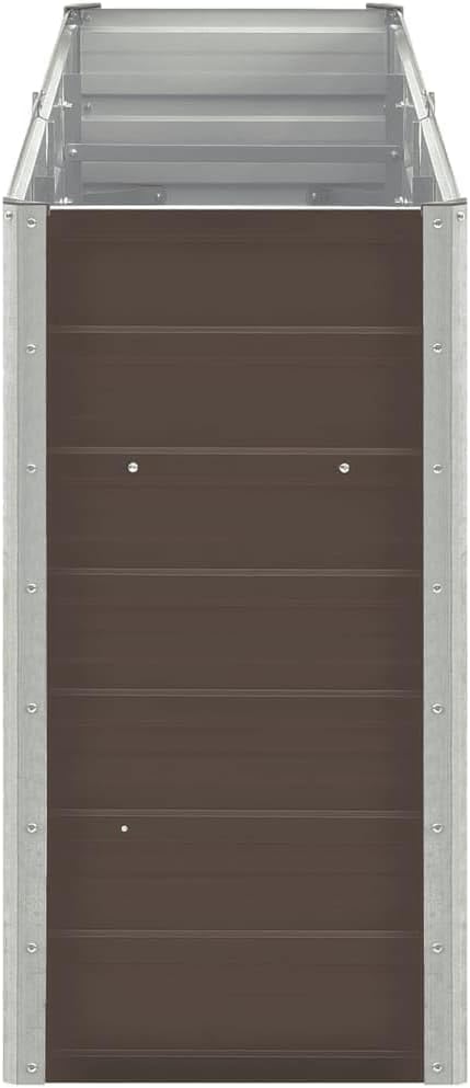 Garden Raised Bed Galvanized Steel 94.5x15.7x30.3 BrownWeight:31.37lbs47042