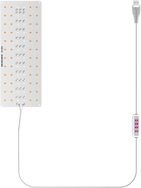 1Head LED Plant Grow Lights DC5V Indoor Seedling Planting Panel Lamp Dimmable Hydroponic System UV/IR Auto On/Off 8/12/16hours Timer Greenhouse Tent Cultivate Lighting Flower Succulents Fill Lamp
