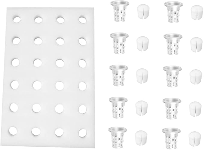 BESPORTBLE 1set Soil Hydroponic Planting Tray Set Cylinder Sponge Cups Floating Gardening System for Greenhouse Vegetable Cultivation Includes Planting Baskets and Sponge Tray