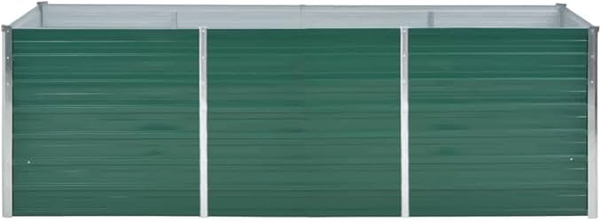 Outdoor Garden Raised Bed Galvanized Steel Metal Outdoor Garden Raised Planter Box for Flowers Vegetables Fruits Herbs Green 94.5x31.5x30.3 -AA