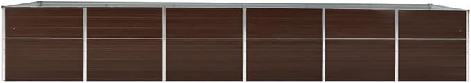 vidaXL Raised Bed Brown Galvanized Steel 189 x 31.5 x 30.3 in Durable