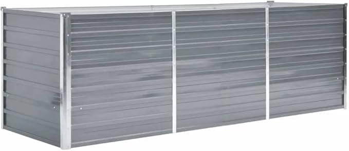 Garden Raised BedElevated Planter BoxRaised PlanterGarden BoxGarden BedPlanterfor Backyard Patio to Grow Vegetables Herbs and Flowers Galvanized Steel 94.5x31.5x31.3 Gray