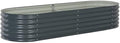 SKM Garden Raised Bed 94.5x31.5x17.3 Galvanized Steel Gray-55281026