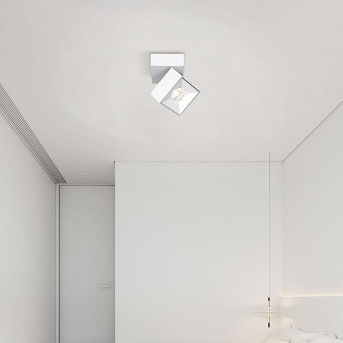 Led Spotlight Adjustable Ceiling Spot Light Art DIY Spotlights Gallery Picture Lighting Artwork Display Spots Lights Square Wall Swivel Lamps for Living Room Hallway