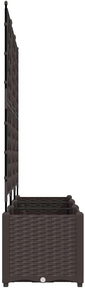 Garden Planter with Trellis 3 pcs Brown PP 47.2 Raised Garden Bed for Outdoor Plants Easy Assembly