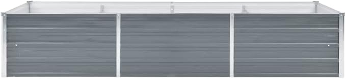 Outdoor Garden Raised Bed Galvanized Steel Metal Outdoor Garden Raised Planter Box for Flowers Vegetables Fruits Herbs Gray 94.5x31.5x17.7