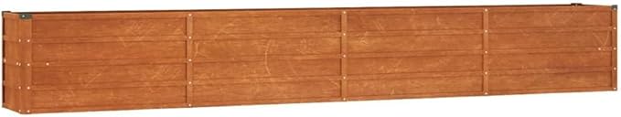Corten Steel Outdoor Garden Raised Bed Garden Planter Box for Vegetables Flowers Herbs Rusty 126x15.7x17.7 Corten Steel-341