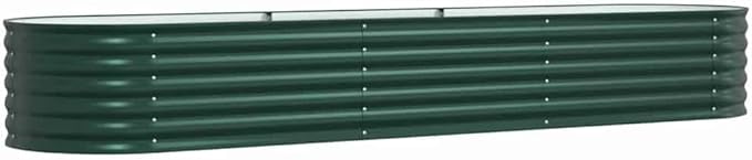 Metal Steel Garden Raised Bed for Gardening Metal Planter Box for Vegetables Fruits Flowers Easy Assembly 126x31.5x17.3 Green-868