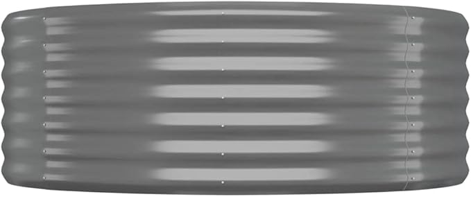 Patio Raised PlanterGarden BedGalvanized Raised Garden BedPlanter Raised bedsGalvanized PlanterBed Powder-Coated Steel 199.6x39.4x14.2 Gray