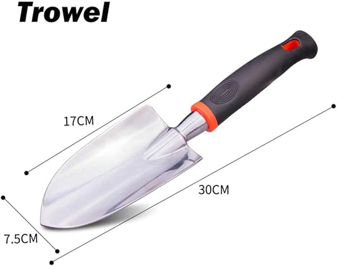 TopHomer 3 Sizes Optional Aluminum Garden Tool Kit Heavy Duty Hand Garden Tools for Women and Men Outdoor Gardening(3X Garden Tools)