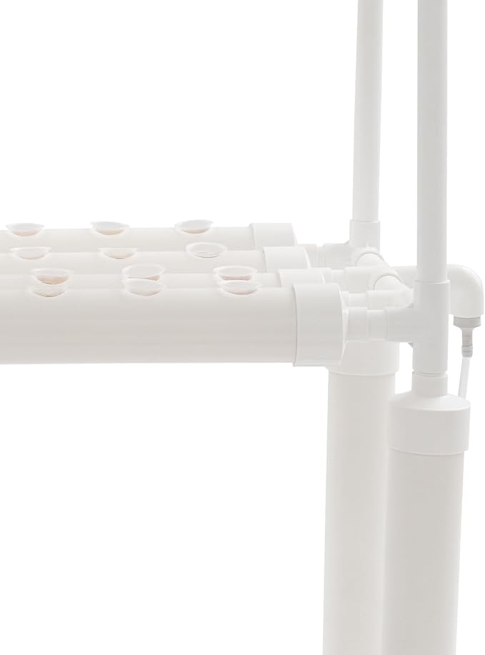 Hydroponics Growing System 108 Planting Holes 3-Tier PVC-U Pipes Hydroponic Gardening System Grow Kit Nest Basket and Sponge Plant Site Grow Kit with Water Pump &amp Timer for Leafy Vegetables