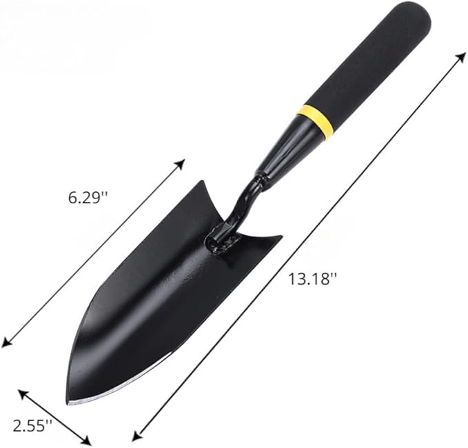 Garden Tool Set 4 PCS Heavy Duty Carbon Steel Gardening Tool Set with Non-Slip Rubber Grip Rake Shovel Outdoor Hand Tools Set Beach Combing Tool Kit Unisex Gifts for Seniors (4pcs/Set)