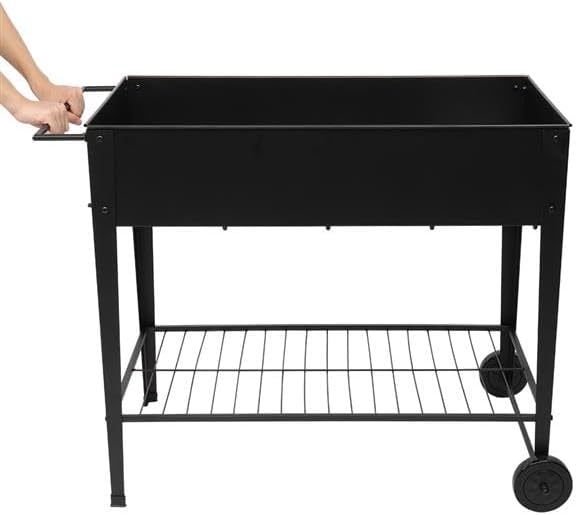 Mobile Raised Garden Bed with Legs Raised Planter Box On Wheels Elevated Garden Planter Box Outdoor Raised Planter Box with Legs for Vegetables Flower Tomato Patio Backyard
