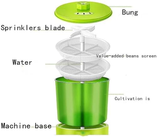 Automatic Sprouter Machine 3 Layer Bean Sprouts Equipment with 360 Degree Watering Large Capacity Thermostat for Radish and Wheatgrass