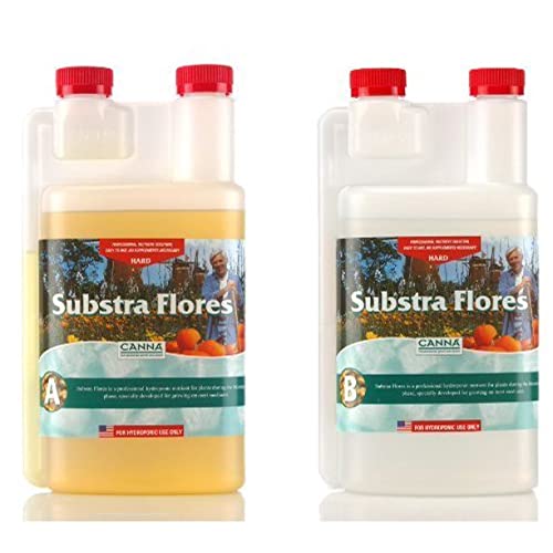 Canna Substra Flores A&ampB 1 Liter Set (Hard Water) Root Hydroponic Nutrient 1L .#GH45843 3468-T34562FD80605