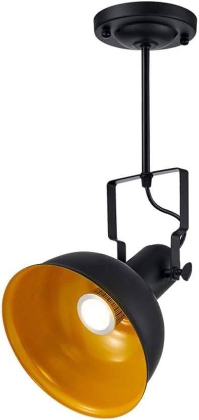 1-Light Industrial Vintage Semi-Flush Ceiling Spotlight Modern Spot Lamp Track Lighting Black/Orange Wall Mount Track Lights for Farmhouse Balcony High Brightness Lamps