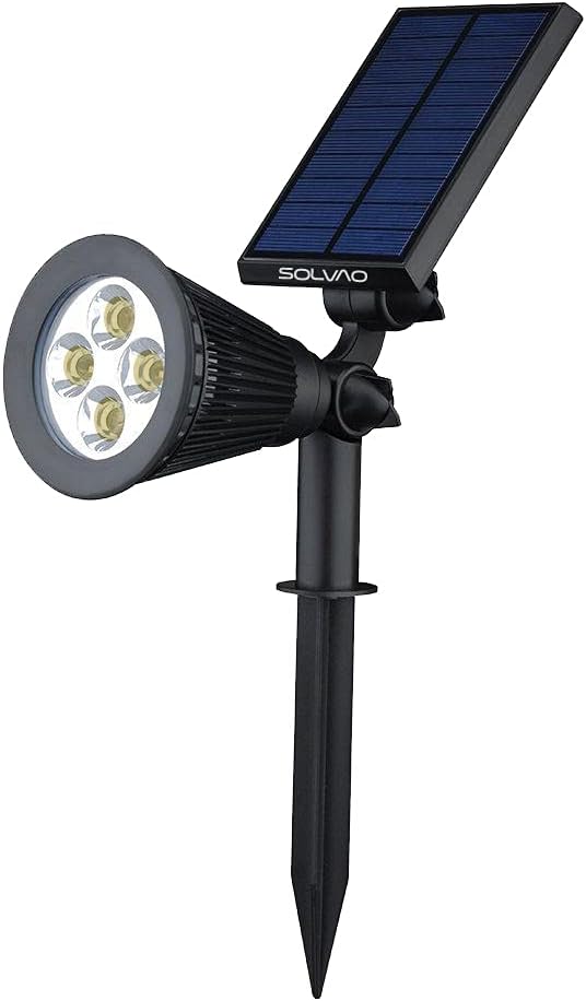 SOLVAO Solar Spot Light for Outdoor | Ultra Bright Wireless IP65 Waterproof | Auto On/Off Adjustable 270° | for Driveway Landscape Fence Yard Palm Tree | Keep All Year Long | Warm White