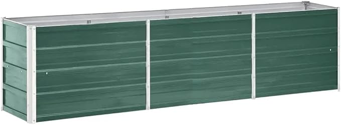 Galvanized Steel Raised Garden Bed Kit Outdoor Galvanized Planter Raised Garden Boxes Metal Raised Garden Beds for Vegetables 94.5x15.7x17.7 Green