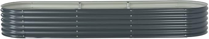 SKM Garden Raised Bed 126x31.5x17.3 Galvanized Steel Gray-55271026