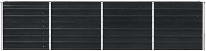 Large Rectangular Raised Garden Bed 126x126x30 Anthracite Galvanized Steel Outdoor Planter Box for Vegetables Flowers Patio Balcony