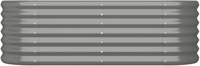 Garden Planters Outdoor Planters Garden Raised Bed Powder-Coated Steel 44.9x15.7x14.2 Gray for Growing Vegetables and Flowers