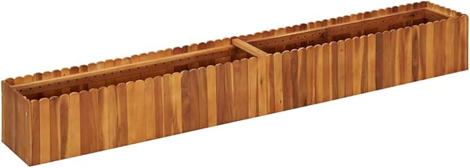 SKM Garden Raised Bed 200x30x25 cm Solid Acacia Wood (Weight-17KG)