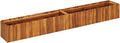 78.7x78.7 Large Raised Bed Solid Acacia Wood Planter Box for Outdoor Plants &amp Herbs Oiled Brown Garden Box with Slatted Drainage Easy Assembly for Patio Yard
