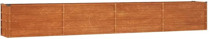 Garden Raised Bed Rusty Corten Steel Planter Box 126 x 15.7 x 17.7 in Durable Outdoor Rectangular Metal for Flowers Herbs Vegetables