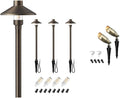 EDISHINE 4 Pack Solid Brass Tall Low Voltage Pathway Lights &amp Outdoor Landscape Spotlights