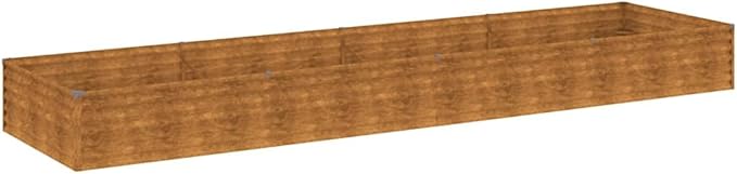 Corten Steel Garden Raised Bed 152x152x14 in Large Rustic Planter Box Durable Outdoor Flower &amp Herb Bed with Decorative Inlays for Patio Balcony Garden