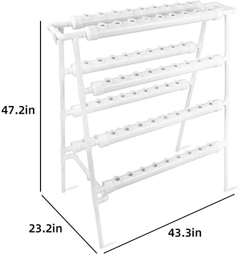 Hydroponics Growing System Kit 72 Plant Sites 4 Layers Food-Grade PVC-U Pipes Hydroponic Grow Kit Gardening System with Water Pump TimerNet Pots and Sponge for VegetablesFruitsHerb