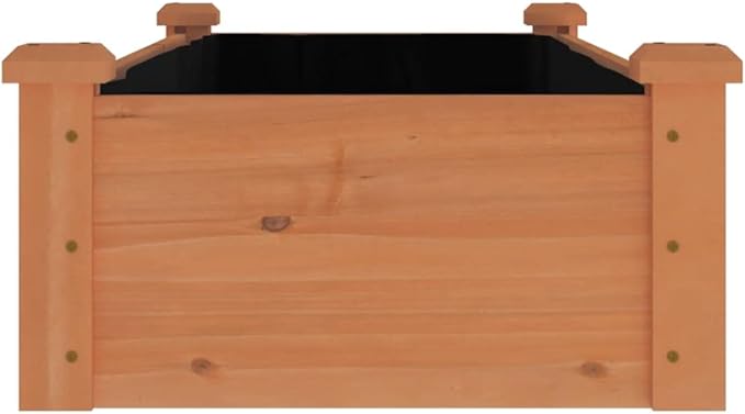 Wooden Garden Raised Bed with Liner for Vegetables Gardening Flowers Outdoor Wooden Raised Garden Bed Planter Box for Backyard Garden Lawn Brown 47.2x17.7x9.8 Solid Wood Fir
