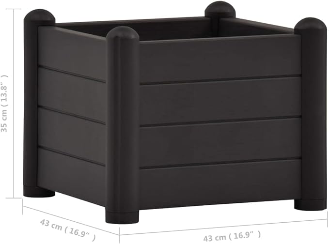 Garden Raised BedLarge Planter Box Raised Garden Beds with Trellis for Flowers Porch and Fruit Herbs Decks Patios Anthracite 16.9X16.9X13.8