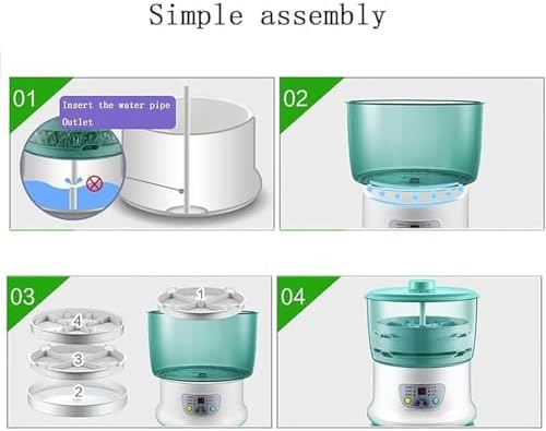 Electric Bean Sprout Maker 2 Layers 1.8L Water Tank Microcomputer Control Automatic Water Cycle for Mung Beans Soybeans Radish Seedlings