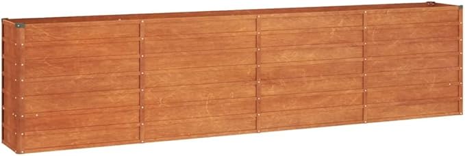 SKM Garden Raised Bed Rusty Corten Steel Large DurableBrown (Weight 60.63LBS)