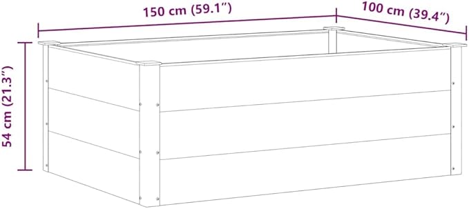vidaXL Garden Raised Bed in Gray - Outdoor-Friendly Wood-Plastic Composite (WPC) - Weather- and Durable - Ideal for Flowers Green Plants - Sleek Modern Design Easy Assembly