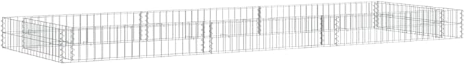Gabion Raised Garden Bed Silver Galvanized Steel 118.1x39.4x7.9 Inch Large Durable Metal Planter Box for Outdoor Plants Weathered Finish