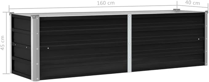 Cultivation RoomPatio Garden Home DecorVegetable planters for Porch PatioDurable and Long-LastingGarden Raised Bed Anthracite 63x15.7x17.7 Galvanized Steel