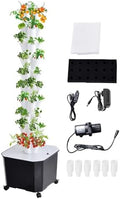 60 Plant Hydroponics Growing System Kit - 50L Large Capacity Hydroponic Tower with Timer Water Pump &amp Movable Tank for Indoor/Outdoor Vegetables Strawberries Lettuce