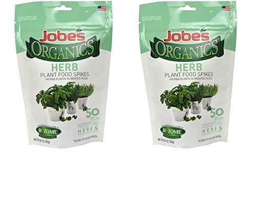 Jobe's Organics Herb Fertilizer Spikes 50 Spikes(2-Pack)
